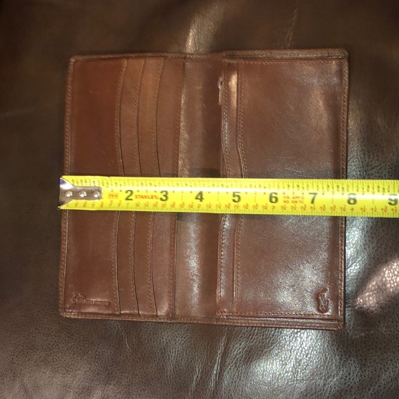 RALPH LAUREN Brown Green Tartan Plaid Long Bifold Wallet with Coin Section - Picture 17 of 17